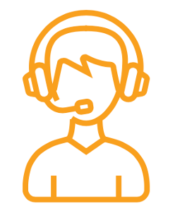 Stylized image of person wearing a telephone headset